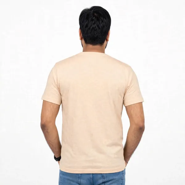 Peach_Cream_Cotton_Regular_Fit_T_Shirt_For_Men