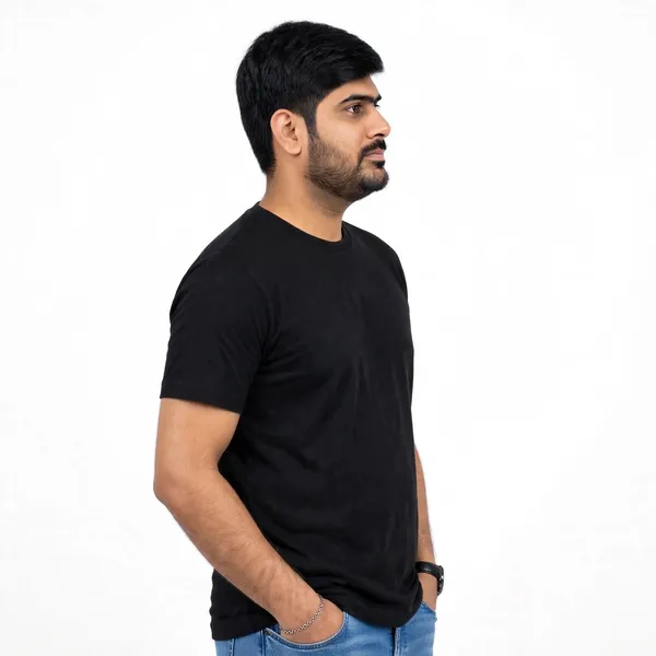 Black_Crew_Neck_Regular_Fit_T_Shirt_For_Men