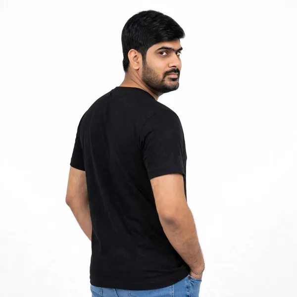 Black_Crew_Neck_Regular_Fit_T_Shirt_For_Men