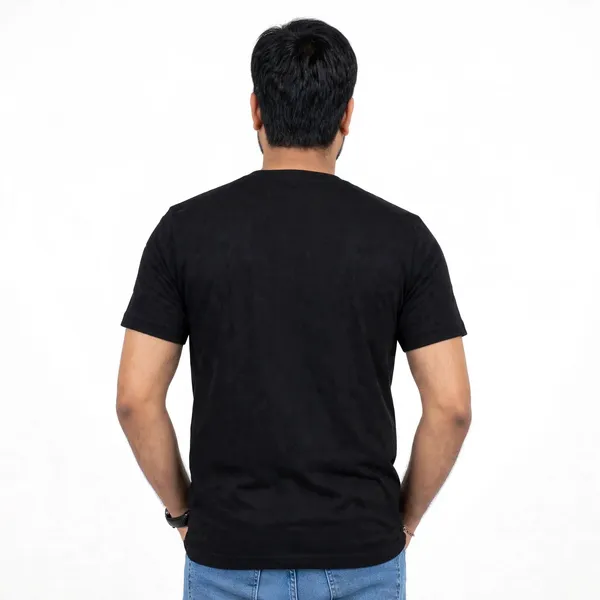 Black_Crew_Neck_Regular_Fit_T_Shirt_For_Men