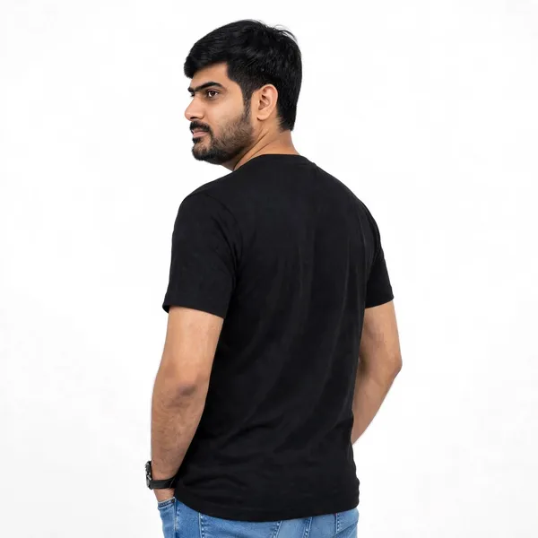 Black_Crew_Neck_Regular_Fit_T_Shirt_For_Men
