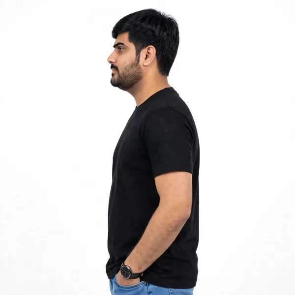Black_Crew_Neck_Regular_Fit_T_Shirt_For_Men