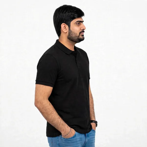 Black_Casual_Regular_Fit_Polo_T_Shirt_For_Men