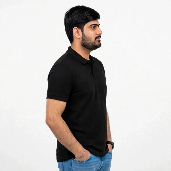 Black_Casual_Regular_Fit_Polo_T_Shirt_For_Men