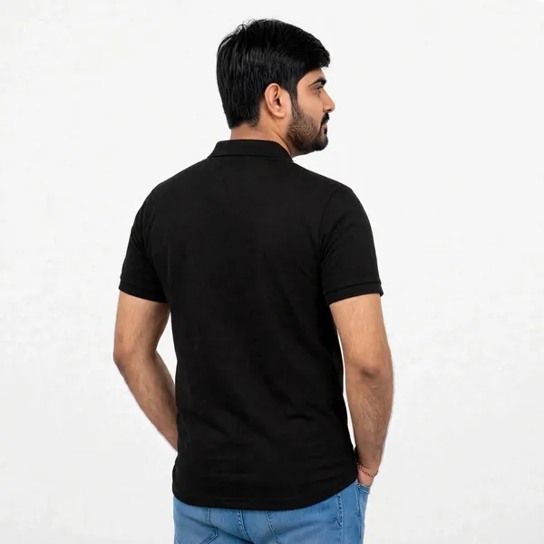 Black_Casual_Regular_Fit_Polo_T_Shirt_For_Men
