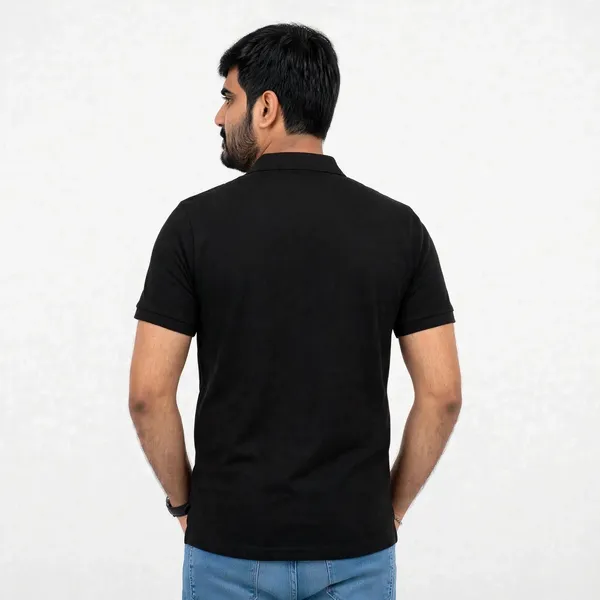 Black_Casual_Regular_Fit_Polo_T_Shirt_For_Men