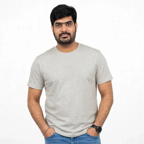 Cream_Cotton_Regular_Fit_T_Shirt_For_Men