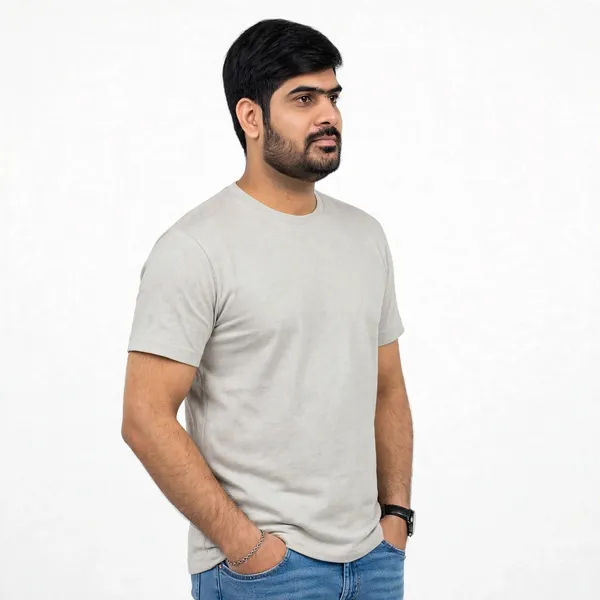 Cream_Cotton_Regular_Fit_T_Shirt_For_Men