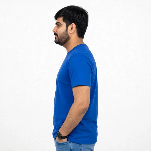Blue_Solid_Crew_Neck_Regular_Fit_T_Shirt_For_Men