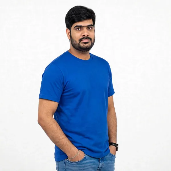 Blue_Solid_Crew_Neck_Regular_Fit_T_Shirt_For_Men