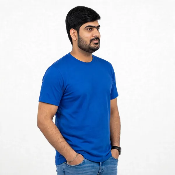 Blue_Solid_Crew_Neck_Regular_Fit_T_Shirt_For_Men