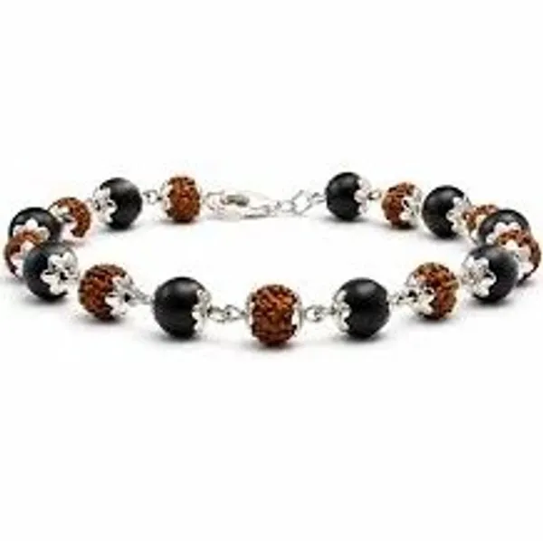 Brown_Rudraksha_And_Ebony_Wood_Beaded_Bracelet_For_Unisex