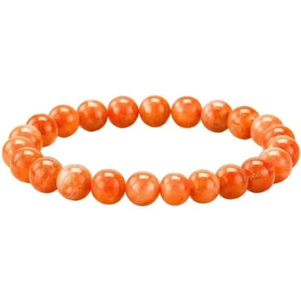 Natural_Sunstone_Gemstone_Beaded_Bracelet_For_Unisex