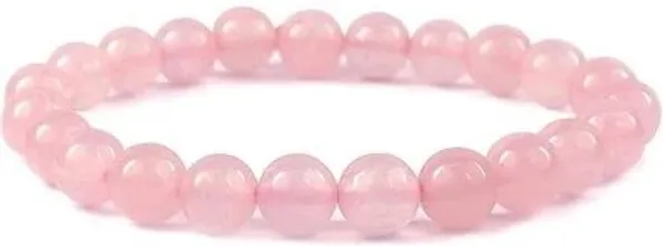 Pink_Rose_Quartz_Gemstone_Beaded_Bracelet_For_Unisex
