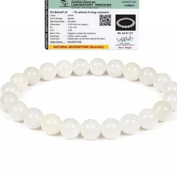 White_Moonstone_Gemstone_Beaded_Bracelet_For_Unisex