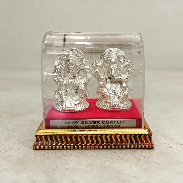 Silver_Coated_Metal_Lakshmi_Ganesha_Idol_Pair
