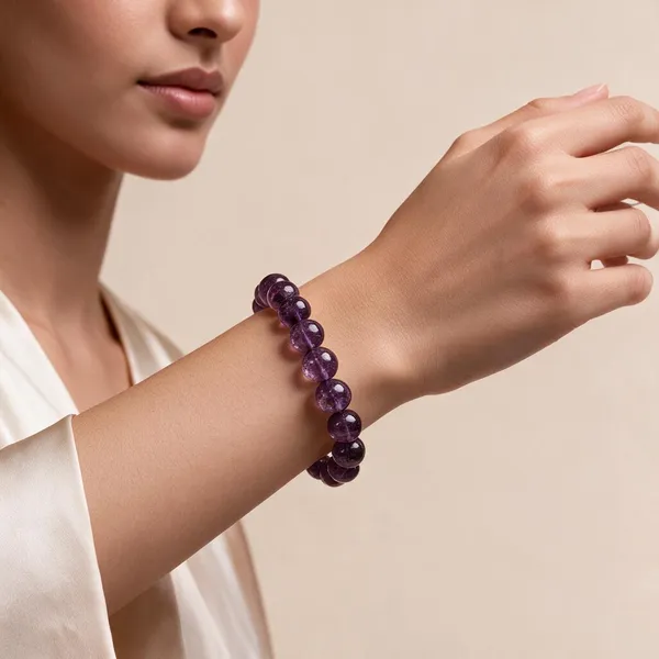 Purple_Amethyst_Gemstone_Beaded_Bracelet_For_Unisex