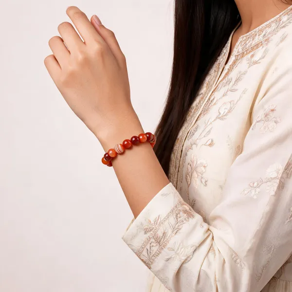 Natural_Carnelian_Gemstone_Beaded_Bracelet_For_Unisex