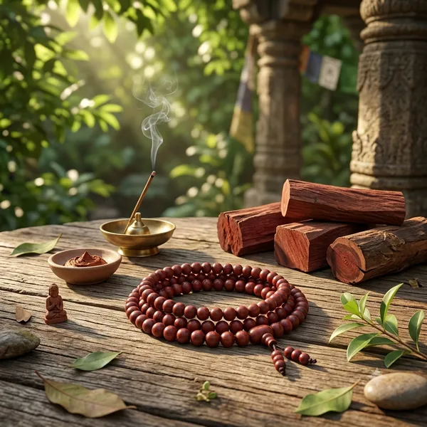 Red_Sandalwood_Beaded_Mala_For_Unisex_with_Lab_Certificate
