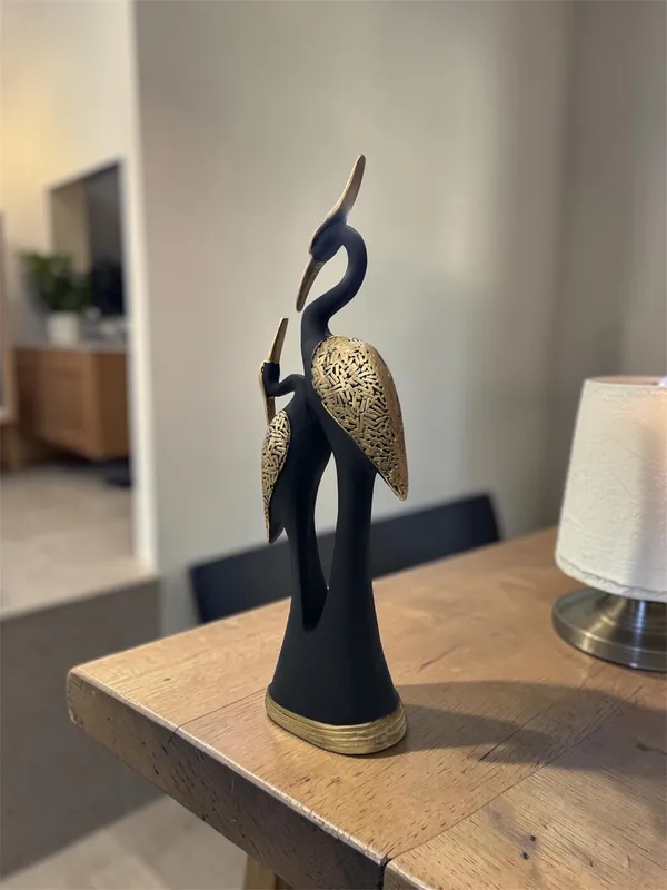 Black_And_Gold_Crane_Bird_Figurine