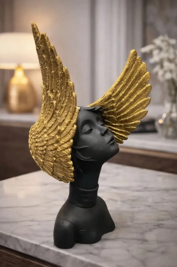 Black_And_Gold_Winged_Bust_Sculpture