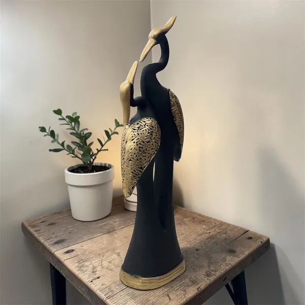 Black_And_Gold_Crane_Bird_Figurine