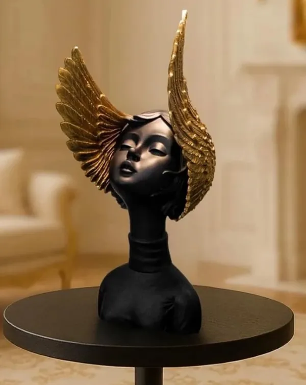 Black_And_Gold_Winged_Bust_Sculpture