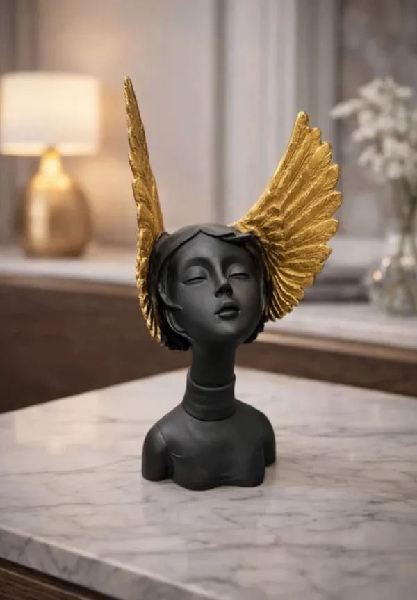 Black_And_Gold_Winged_Bust_Sculpture