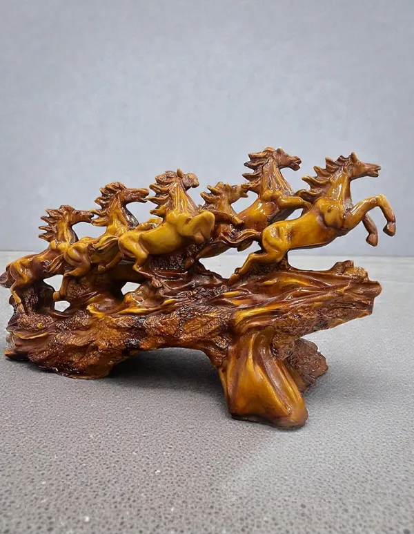 Brown_Contemporary_Running_Horses_Decorative_Showpiece
