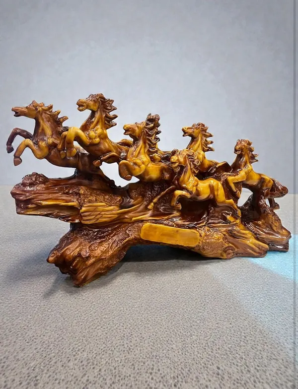 Brown_Contemporary_Running_Horses_Decorative_Showpiece