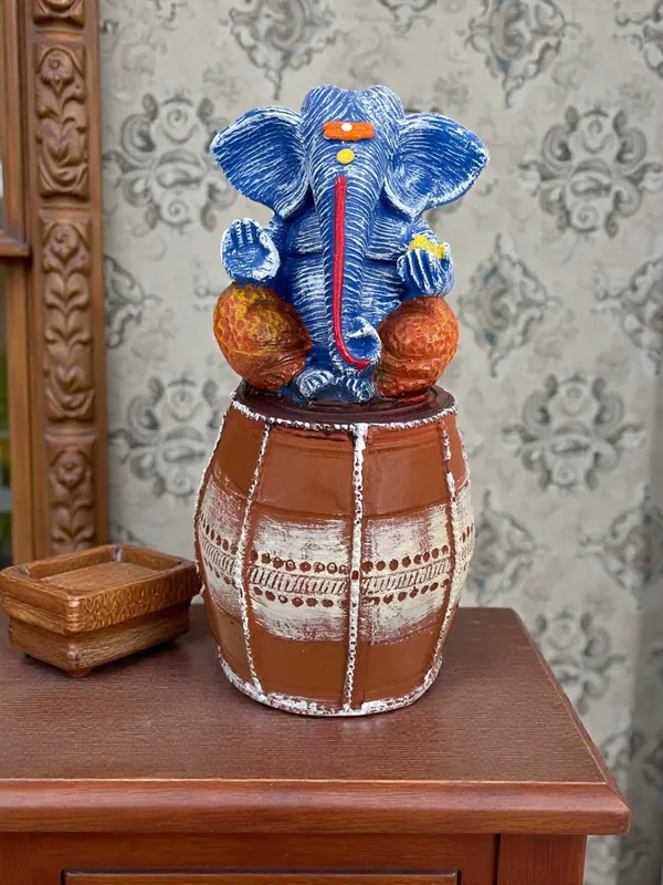 Blue_Ganesha_Decorative_Idol_With_Drum_Base