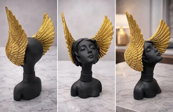 Black_And_Gold_Winged_Bust_Sculpture