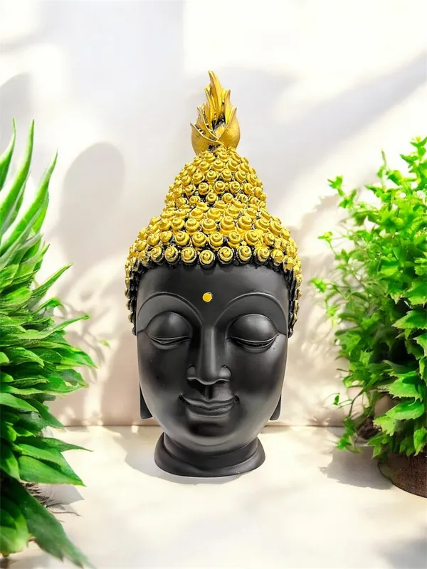 Black_Gold_Meditative_Buddha_Head_Figurine