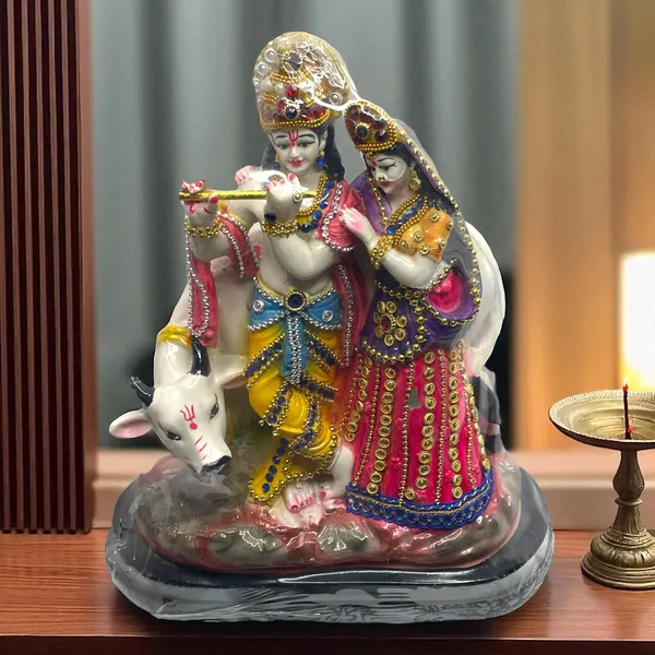 Decorative_Radha_Krishna_Idol_With_Cow