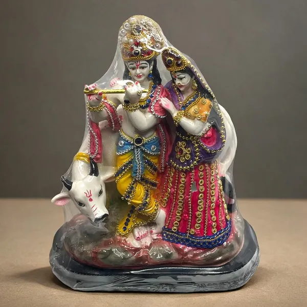 Decorative_Radha_Krishna_Idol_With_Cow