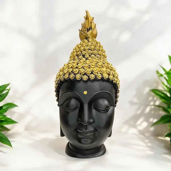 Black_Gold_Meditative_Buddha_Head_Figurine