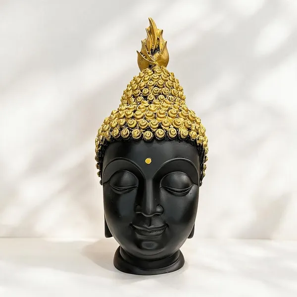 Black_Gold_Meditative_Buddha_Head_Figurine