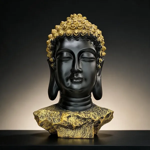 Black_And_Gold_Buddha_Bust_Decorative_Sculpture