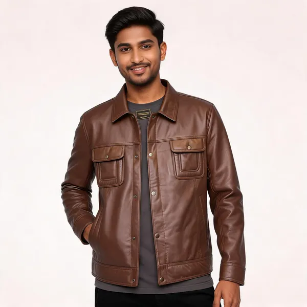 Brown_Leather_Regular_Fit_Jacket_For_Men
