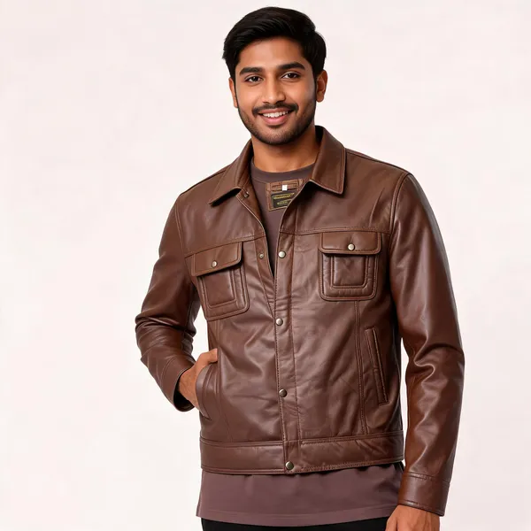 Brown_Leather_Regular_Fit_Jacket_For_Men