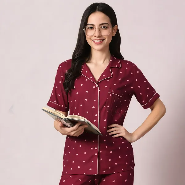 Maroon_Cotton_Heart_Print_Relaxed_Fit_Pajama_Set_For_Women