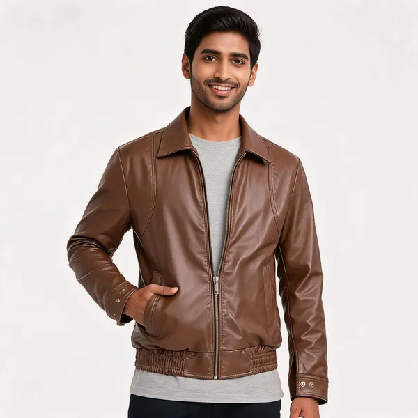 Brown_Leather_Regular_Fit_Jacket_For_Men