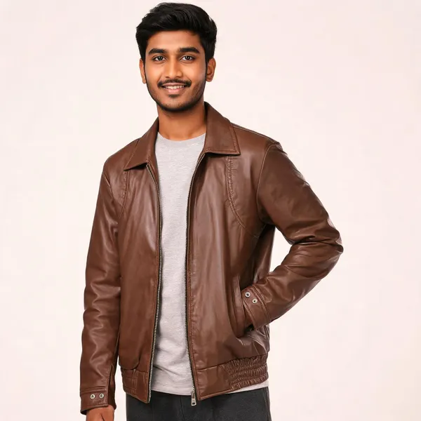 Brown_Leather_Regular_Fit_Jacket_For_Men