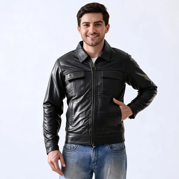 Black_Leather_Regular_Fit_Jacket_For_Men