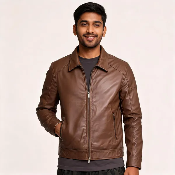 Brown_Leather_Regular_Fit_Jacket_For_Men