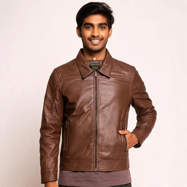 Brown_Leather_Regular_Fit_Jacket_For_Men