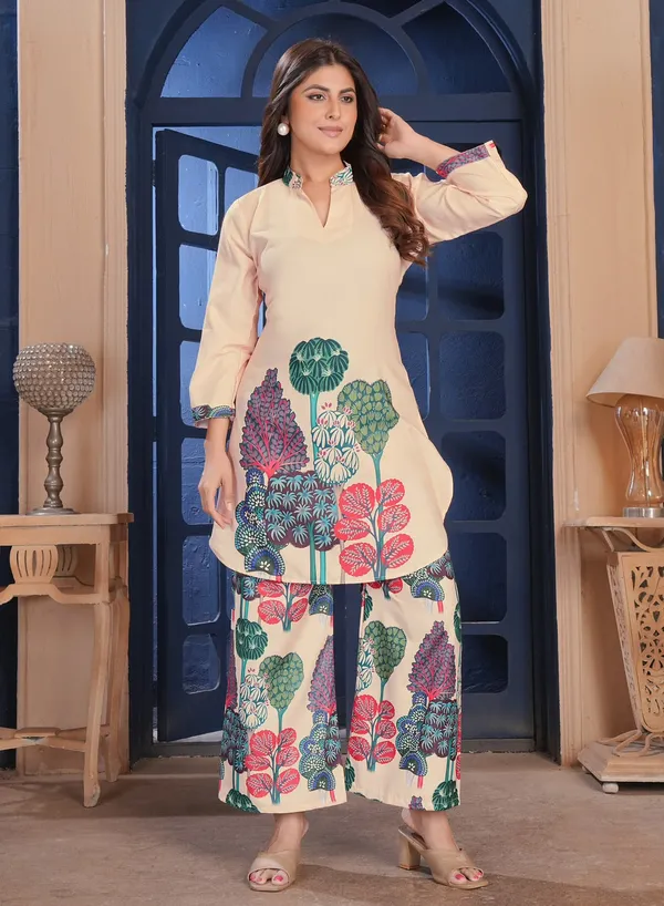 Peach_Printed_Straight_Kurta_Palazzo_Set_For_Women