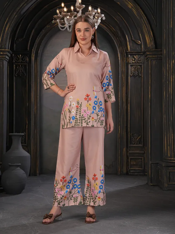 Pink_Floral_Embroidered_Co_Ord_Set_For_Women