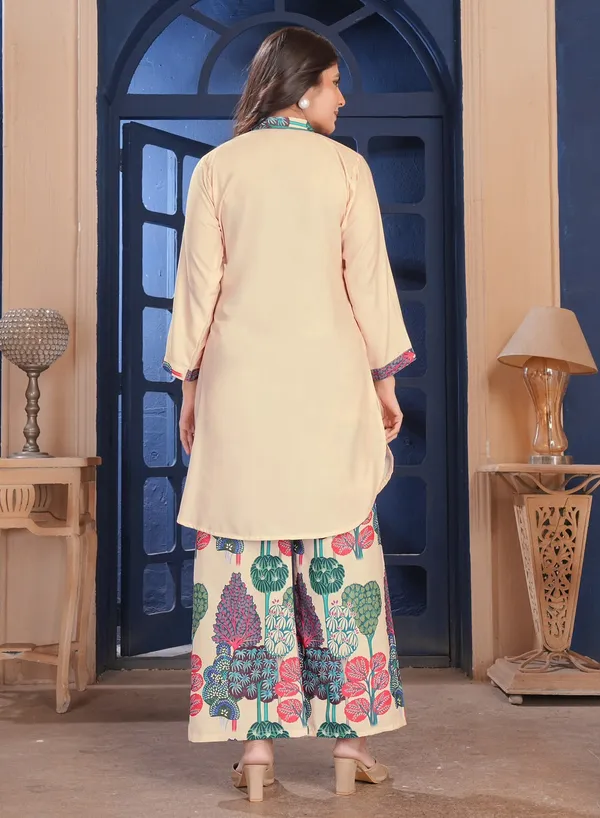 Peach_Printed_Straight_Kurta_Palazzo_Set_For_Women