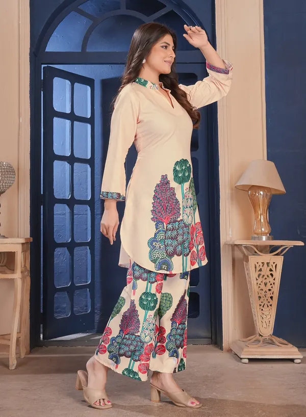 Peach_Printed_Straight_Kurta_Palazzo_Set_For_Women